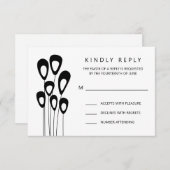 様式化ピーコック結婚式招待状RSVPカード 出欠カード (正面/裏面)