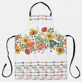 様式化フローラ：水彩シームレスデザイン。 エプロン