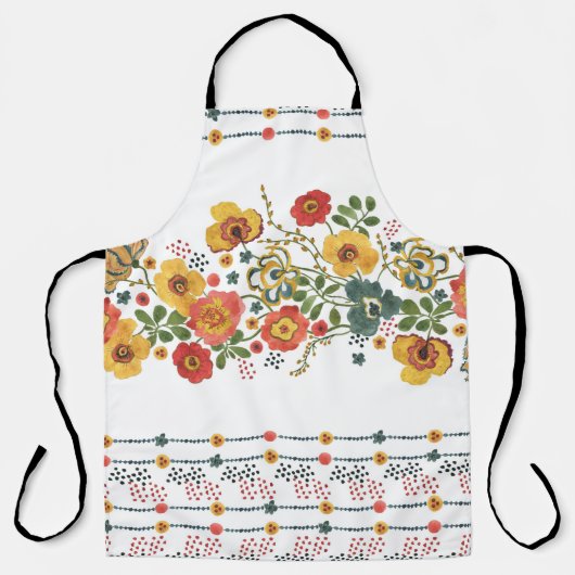 様式化フローラ:水彩シームレスデザイン。 エプロン (正面)