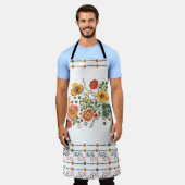 様式化フローラ:水彩シームレスデザイン。 エプロン (着用した状態)