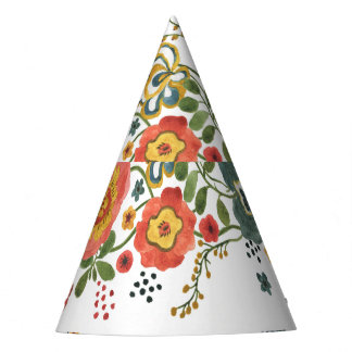 様式化フローラ：水彩シームレスデザイン。 パーティーハット