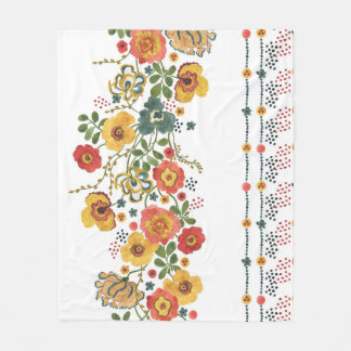 様式化フローラ：水彩シームレスデザイン。 フリースブランケット