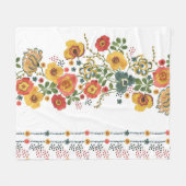 様式化フローラ:水彩シームレスデザイン。 フリースブランケット (正面(横))