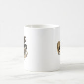 様式化ラインアートセピアピアノ コーヒーマグカップ (中央)