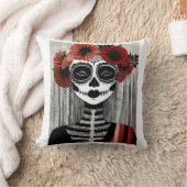 様式化ラカトリナ枕：黒、赤、白 クッション (ブランケット)