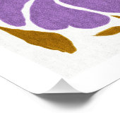 様式化ラベンダーブルーとイエローフローラアート ポスター (コーナー)