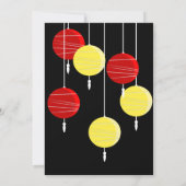 様式化ランタン中国の招待状 招待状 (裏面)