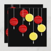 様式化ランタン中国の招待状 招待状 (正面/裏面)