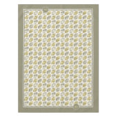 様式化リーフパターンモノグラム小金ゴールドID707 テーブルクロス (正面)