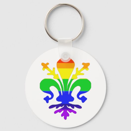 様式化レインボー(紋章の)フラ・ダ・リ キーホルダー (正面)
