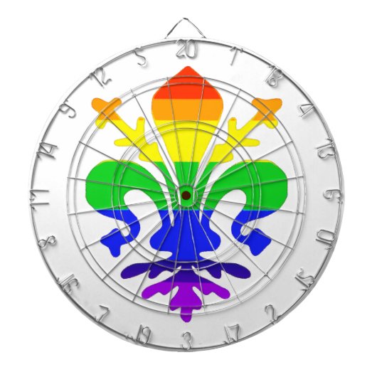 様式化レインボー（紋章の）フラ・ダ・リ ダーツボード (正面)