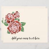 様式化レッドローズジャーナルスクラップブック紙 (正面/裏面)