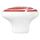 様式化レッドローズフラワーデザイン セラミックノブ (側面)