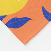 様式化レモンヴィンテージトロピカルパターン フリースブランケット (角)