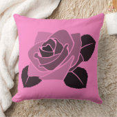 様式化独身のバラブロッサムオンピンク クッション (ブランケット)