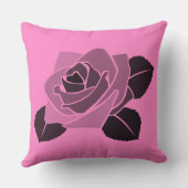 様式化独身のバラブロッサムオンピンク クッション (裏面)