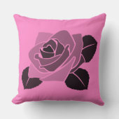 様式化独身のバラブロッサムオンピンク クッション (正面)