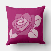 様式化独身のピンク植物学バラ クッション (裏面)