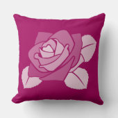 様式化独身のピンク植物学バラ クッション (正面)