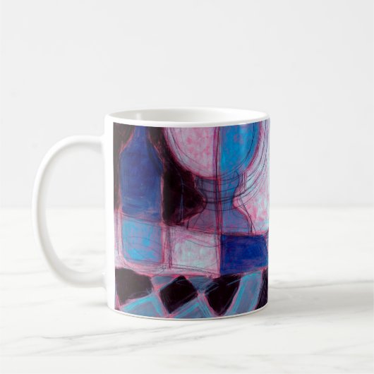 様式化絵画した瓶座の静物/スケッチ コーヒーマグカップ (左)