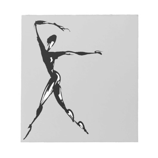 様式化踊りデザイン ノートパッド (正面)