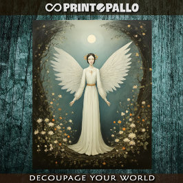 様式化1920天使と花 薄葉紙