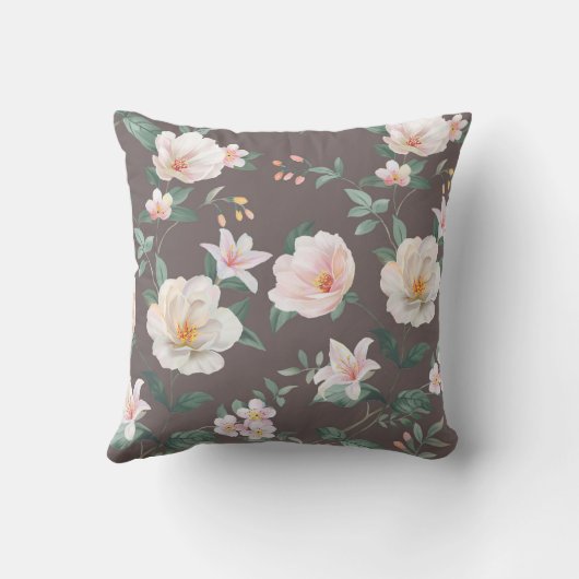 様高品質々な水彩の花が咲き始めた クッション (裏面)