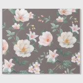 様高品質々な水彩の花が咲き始めた ラッピングペーパー (フラット)