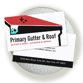 樋の屋根の清掃と修復 名刺