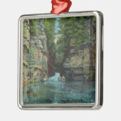 樋を通って来るボートの眺め メタルオーナメント (左)