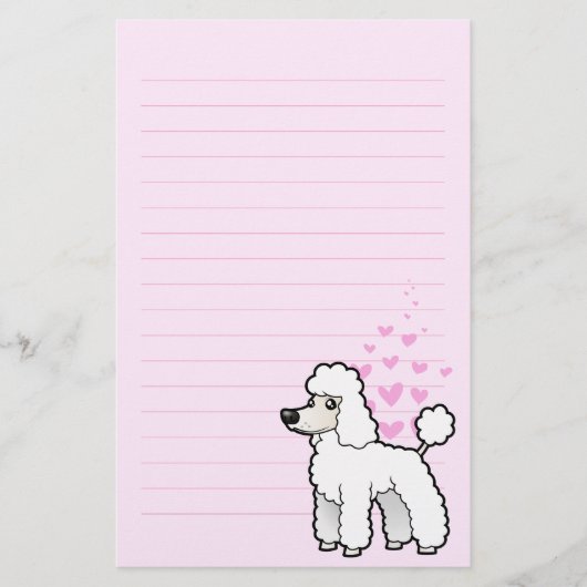 標準かミニチュアまたはトイプードル愛(切られる子犬) 便箋 (正面)