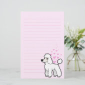 標準かミニチュアまたはトイプードル愛(切られる子犬) 便箋 (スタンド正面)