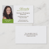 標準のグリーンカスタムヘッドショット会社ロゴ 名刺 (正面/裏面)