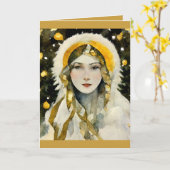 標準の5" x 7" 折りたたみ式グリーティングカード カード (黄色い花)