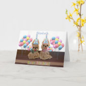 標準の「ハッピーバースデー」をパーソナライズ カード (黄色い花)