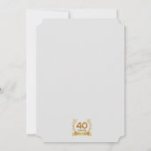 標準の「40年ものすごさ」ホワイト 招待状 (裏面)