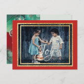 標準はがきクリスマスレズ/グリーンインク インビテーションポストカード (正面/裏面)