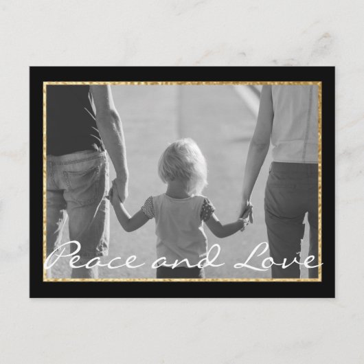 標準はがきハヌカー(ユダヤ教の祭り)金ゴールド インビテーションポストカード (正面)