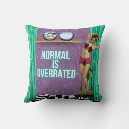 標準は過大評価ファンキーとおもしろい変更アート クッション (裏面)