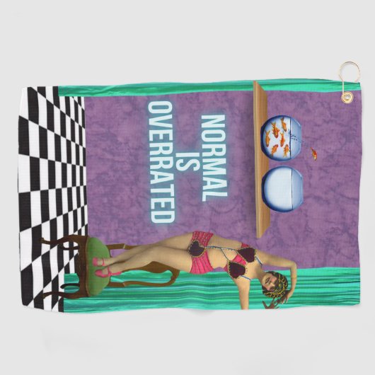 標準は過大評価ファンキーとおもしろい変更アート ゴルフタオル (横)