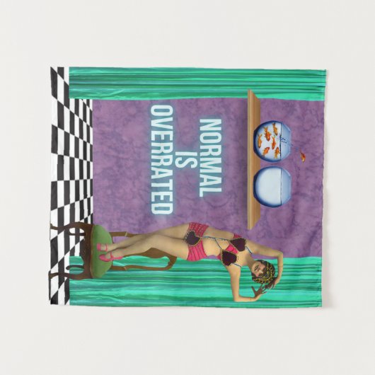 標準は過大評価ファンキーとおもしろい変更アート タペストリー (正面(横))