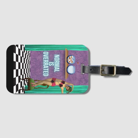 標準は過大評価ファンキーとおもしろい変更アート ラゲッジタグ (正面横)