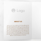 標準カラーフラット企業の 三つ折りカード (内部最初)