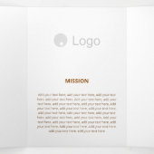 標準カラーフラット企業の 三つ折りカード (内部中)