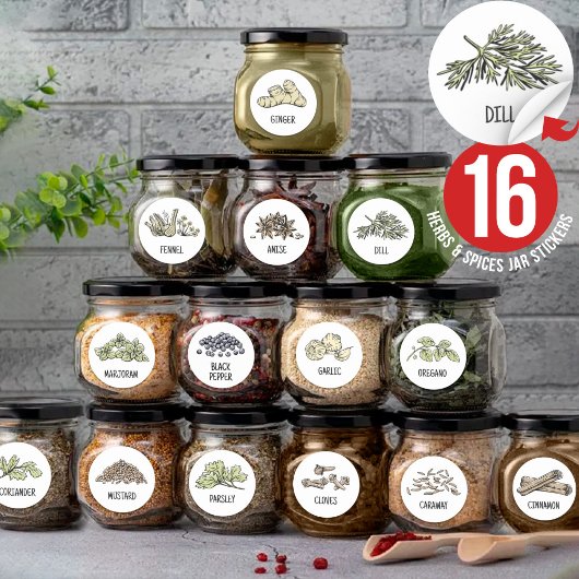 標準キッチンスパイス乾燥ハーブ丸 – PART 1 シール