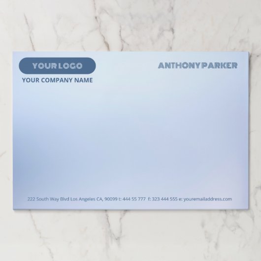 標準グラデーション青の背景 ペーパーパッド (正面)