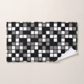 標準グレー、黒、白ランダムモザイク正方形 バスタオルセット (ハンドタオル)