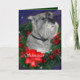 標準シュナウツァークリスマスプレゼント シーズンカード