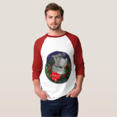標準シュナウツァークリスマスプレゼント Tシャツ (正面フル)