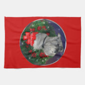 標準シュナウツァークリスマス キッチンタオル (横)